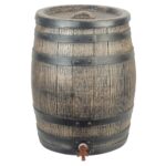 Nature Regenton met hout-look 120 L 50,5x66 cm bruin