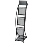 Provira Tijdschriftenrek zwart 40x32x131 cm A4