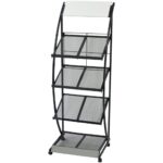 Provira Tijdschriftenrek zwart en wit 47x40x134 cm A4