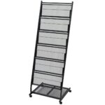 Provira Tijdschriftenrek zwart 47,5x43x133 cm A4