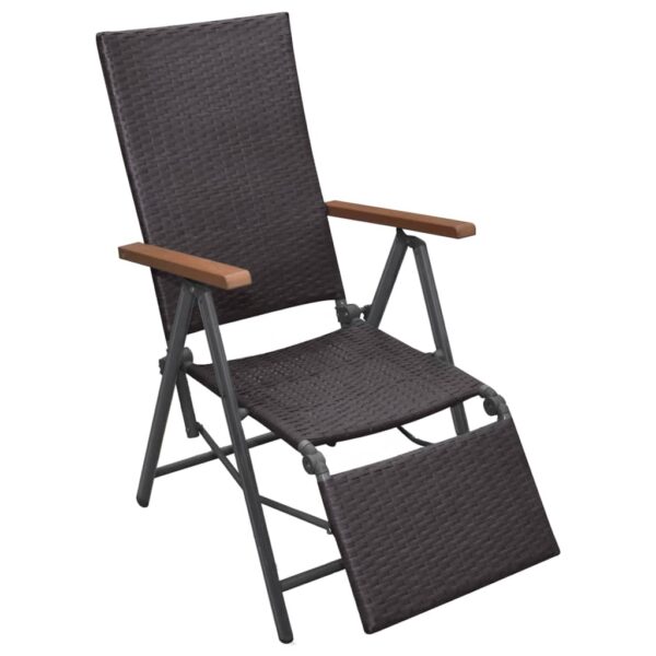 Provira Terrasstoel verstelbaar poly rattan bruin
