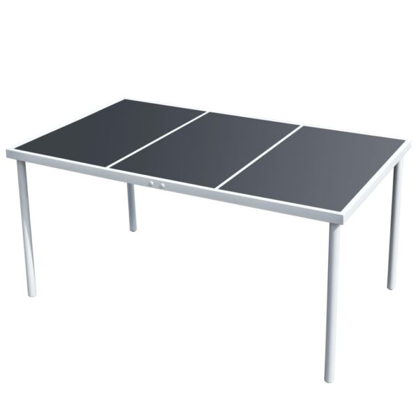 Provira Tuintafel 150x90x74 cm staal zwart