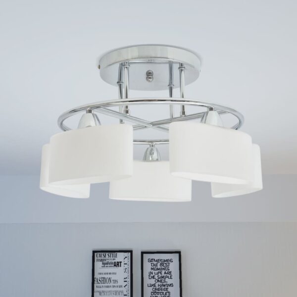 Provira Plafondlamp met ellipsvormige glazen kappen 5xE14 200W
