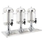 Provira Drievoudige sapdispenser roestvrij staal 3x8 L