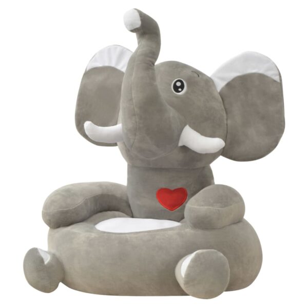 Provira Kinderstoel olifant pluche grijs