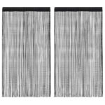 Provira Draadgordijnen 2 st 100x250 cm zwart
