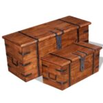 Provira 2-delige Opbergkistenset massief hout