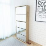 Provira Schoenenkast met 5 spiegels 63x17x169,5 cm eikenhout