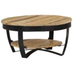 Provira Salontafel 65x32 cm massief ruw mangohout