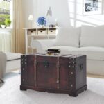 Provira Schatkist vintage stijl 66x38x40 cm hout