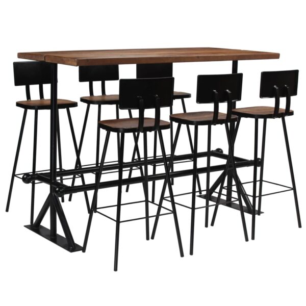 Provira 7-delige Barset massief gerecycled hout