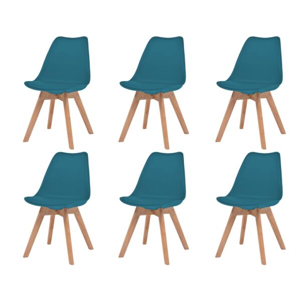 Provira Eetkamerstoelen 6 st kunststof turquoise
