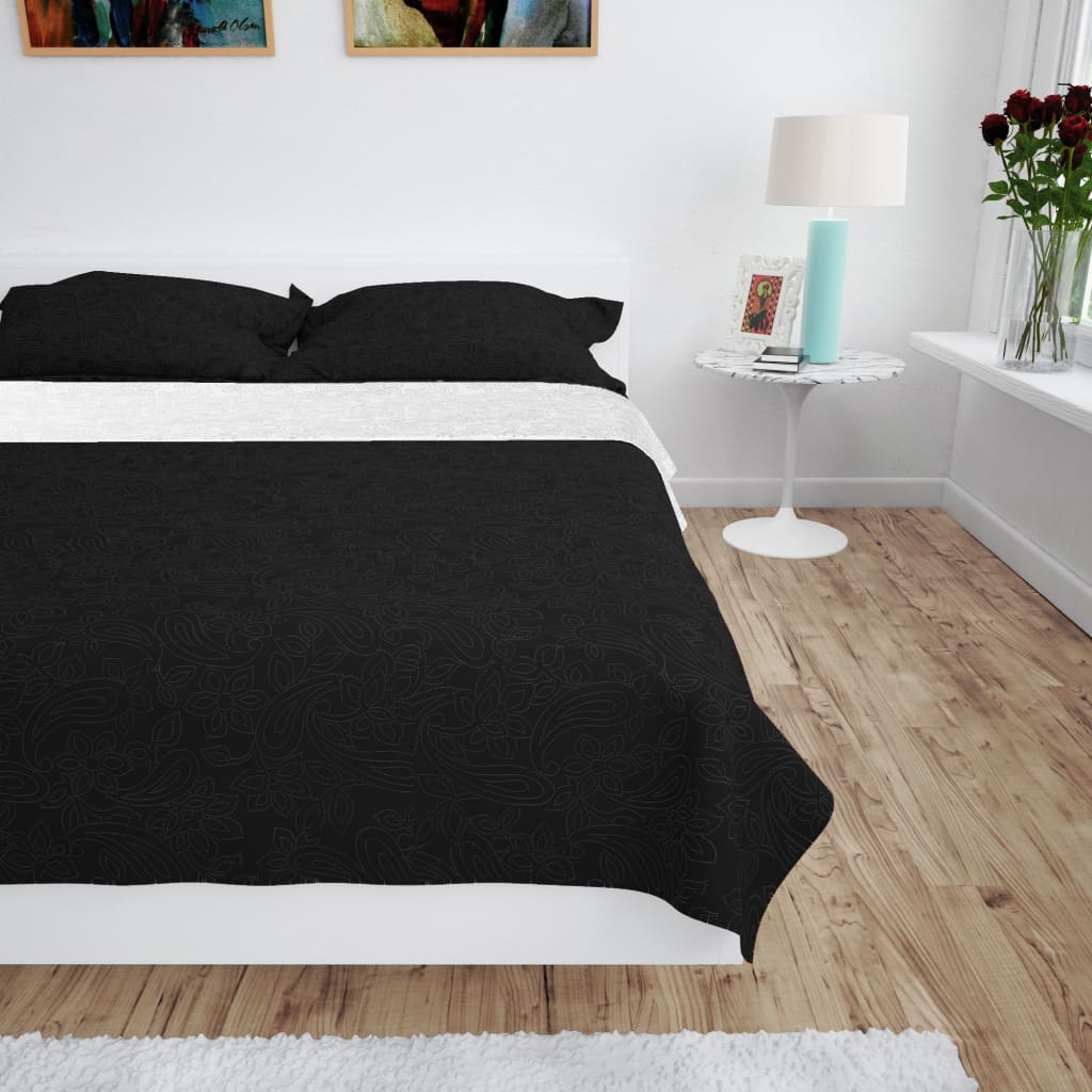 8718475582380_m_en_hd_1 Provira Bedsprei dubbelzijdig 230x260 cm quilt zwart en wit - Image 1