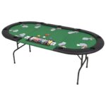 Provira Pokertafel voor 9 spelers ovaal 3-voudig inklapbaar groen