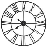 Provira Wandklok vintage-stijl met quartz-mechanisme XXL 80 cm metaal
