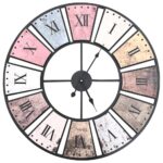 Provira Wandklok vintage-stijl quartz-mechanisme XXL 60 cm metaal