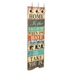 Provira Wandkapstok met 6 haken HOME IS 120x40 cm