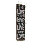 Provira Wandkapstok met 6 haken LOVE LIVE 120x40 cm