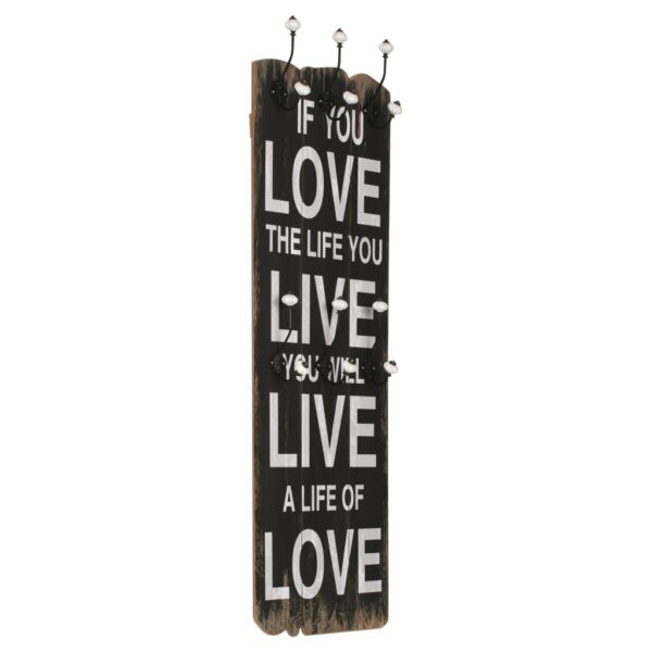 Provira Wandkapstok met 6 haken LOVE LIVE 120x40 cm