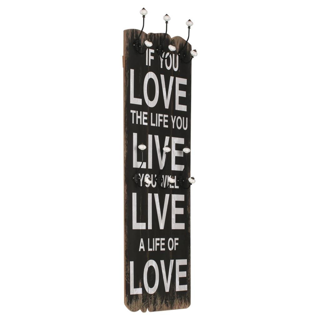 8718475593256_a_en_hd_1 Provira Wandkapstok met 6 haken LOVE LIVE 120x40 cm - Image 1