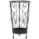 Provira Parapluhouder vintage stijl 26x46 cm metaal zwart