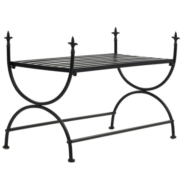 Provira Bankje vintage stijl 83x42x55 cm metaal zwart