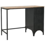 Provira Bureau 100x50x76 cm massief vurenhout en staal