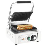 Provira Panini grill gegroefd 1800 W 31x30,5x20 cm roestvrij staal