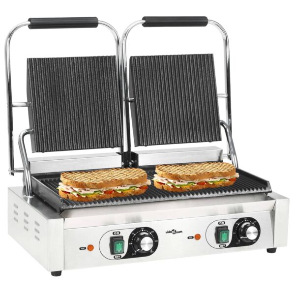 Provira Panini grill dubbel gegroefd 3600 W 57x30,5x20 cm