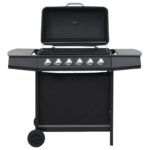 Provira Gasbarbecue met 6 kookzones staal zwart