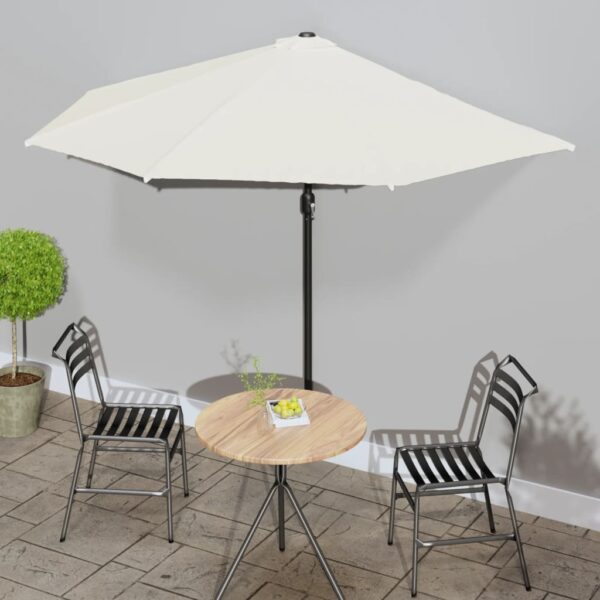 Provira Balkonparasol half met aluminium paal 300x155 cm zandkleurig