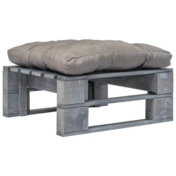 Provira Tuinhocker met grijs kussen pallet hout grijs