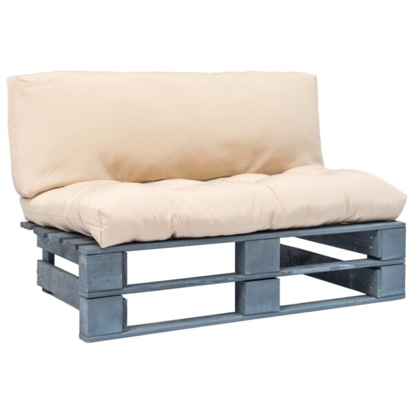 Provira Tuinbank pallet met zandkleurige kussens grenenhout