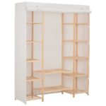 Provira Kledingkast 135x40x170 cm stof wit