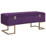 Provira Bankje met opbergvak 105 cm fluweel paars