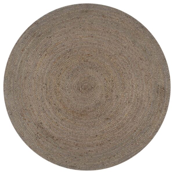 Provira Vloerkleed handgemaakt rond 90 cm jute grijs