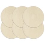 Provira Placemats 6 st rond 38 cm katoen natuurlijk