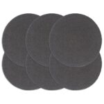 Provira Placemats 6 st rond 38 cm katoen effen donkergrijs