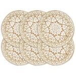 Provira Placemats 6 st rond 38 cm jute wit