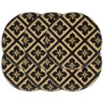 Provira Placemats 6 st rond 38 cm jute zwart