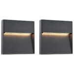 Provira LED-buitenwandlampen 2 st 3 W vierkant zwart