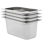 Provira Gastronormbakken 4 st GN 1/3 150 mm roestvrij staal