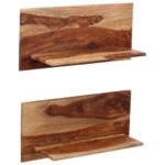 Provira Wandschappen 2 st 58x26x20 cm massief sheeshamhout