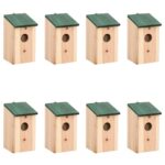 Provira Vogelhuisjes 8 st 12x12x22 cm hout