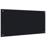 Provira Spatscherm keuken 100x50 cm gehard glas zwart