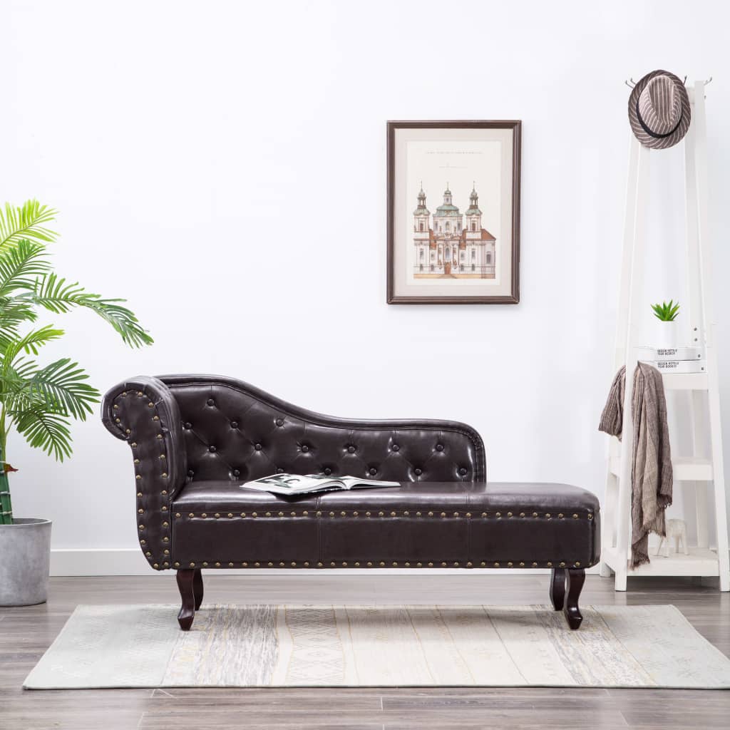 8718475831099_m_en_hd_1 Provira Chaise longue kunstleer donkerbruin - Image 1