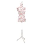 Provira Etalagepop torso vrouw katoen wit met rozenprint