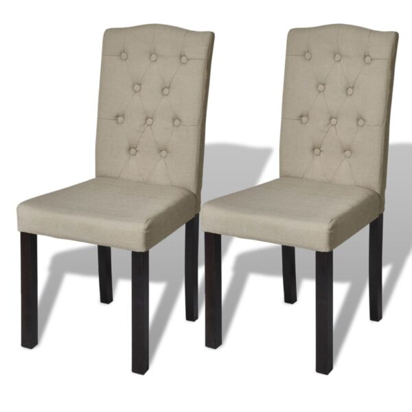 Provira Eetkamerstoelen 2 st stof camel