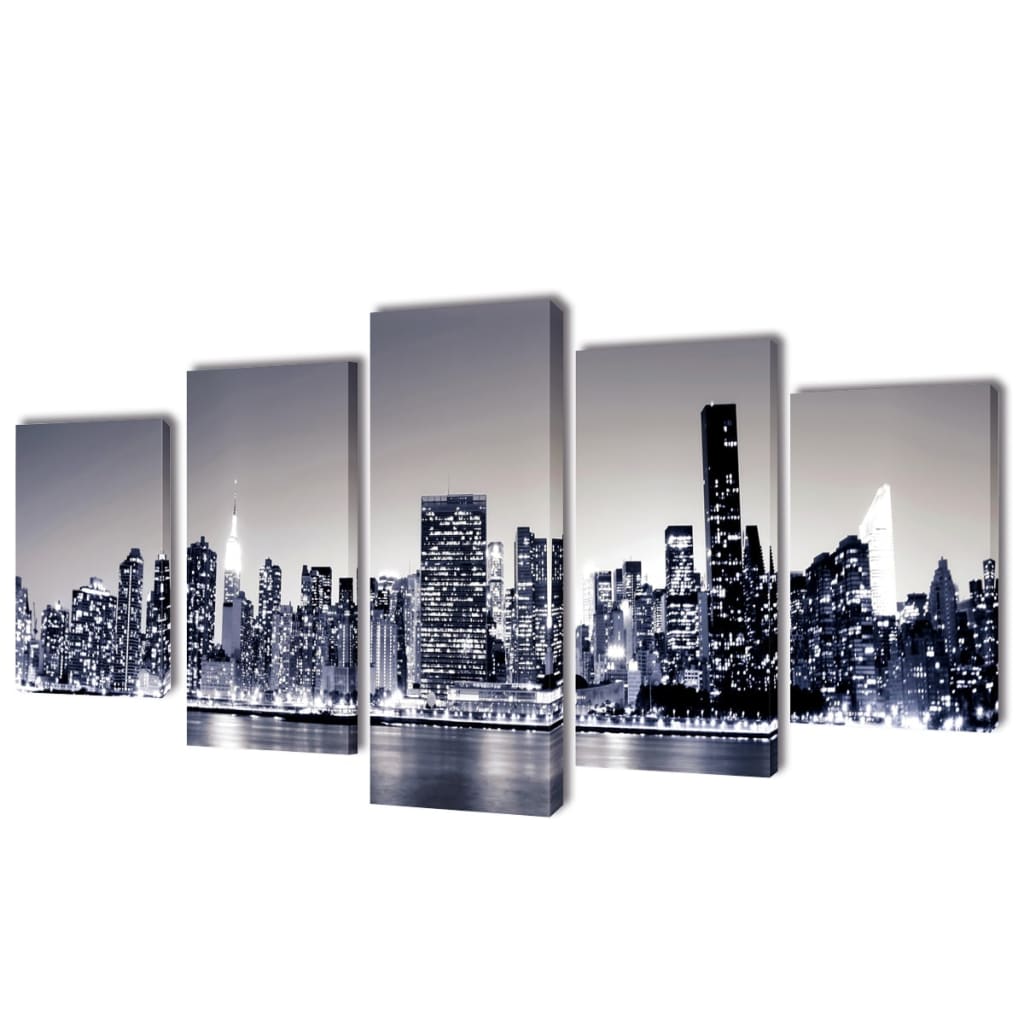 8718475902973_a_en_hd_1 Canvas muurdruk set monochroom New York skyline 200 x 100 cm - Image 1