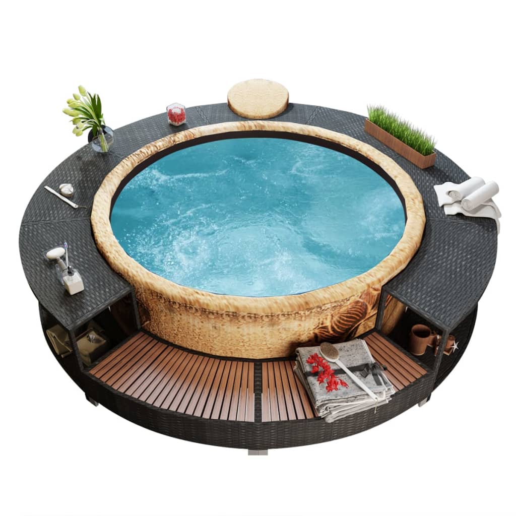 8718475908678_m_en_hd_1 Provira Hottub-ombouw poly rattan zwart - Image 1
